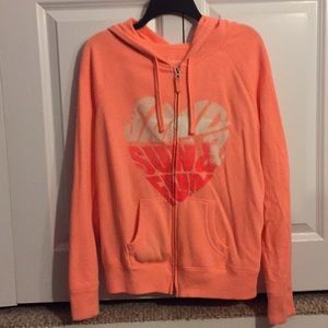 Orange zip-up sweatshirt
